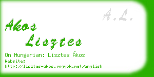 akos lisztes business card